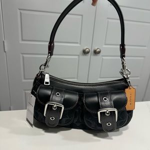 Coach Ashton Baguette In Signature Denim